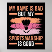 Shuttle Badminton Player 9 Poster (Voorkant)
