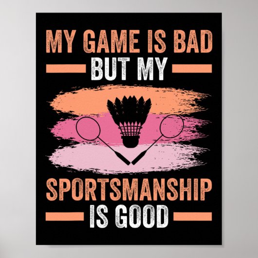 Shuttle Badminton Player 9 Poster (Voorkant)