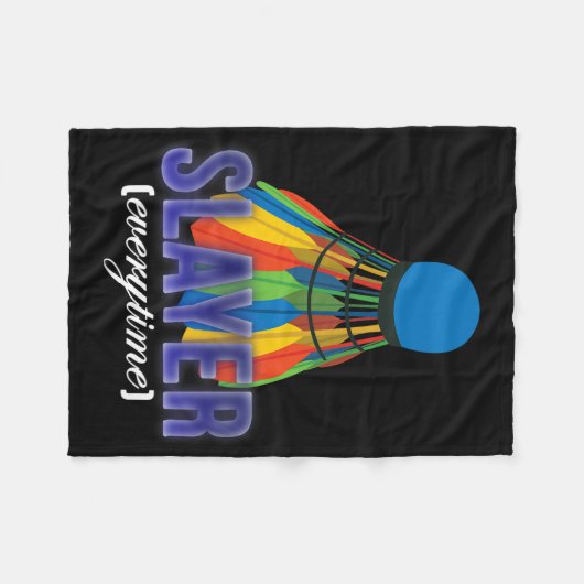 Shuttle Badminton Player Quote Fleece Deken (Voorkant (Horizontaal))