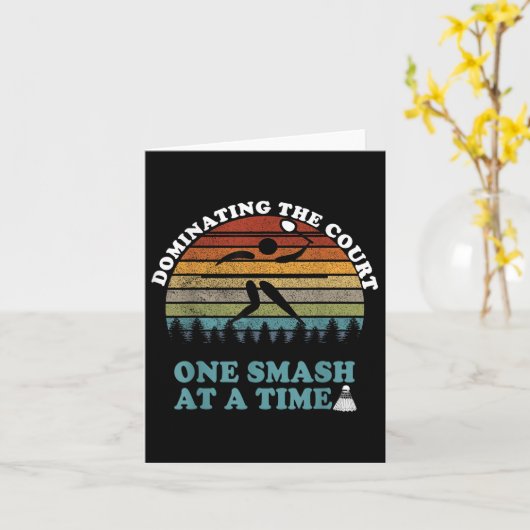 Shuttle Badminton Player Quote Kaart (Gele Bloem)