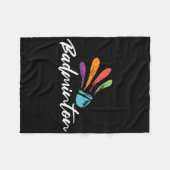 Shuttle Badminton Player Racket Sport Coach Team Fleece Deken (Voorkant (Horizontaal))