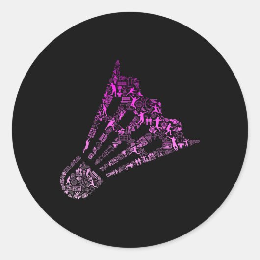 Shuttle Badminton Player Shirt Vrouwen Badminton Ronde Sticker (Voorkant)