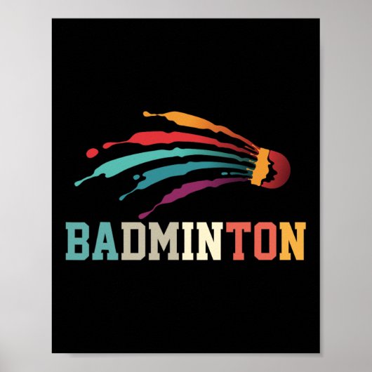 Shuttle Badminton Player Sport Racket Coach Team Poster (Voorkant)