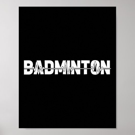 Shuttle Badminton - Racket Court Speler Ekg Hart Poster (Voorkant)