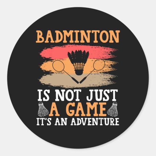 Shuttle Badminton Ronde Sticker (Voorkant)