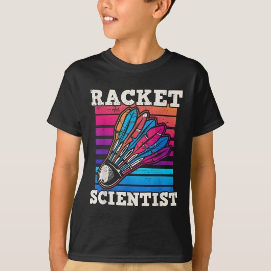 Shuttle Badminton Scientist T-shirt (Voorkant)