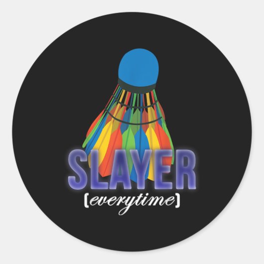 Shuttle Badminton Speler Citaat  Ronde Sticker (Voorkant)