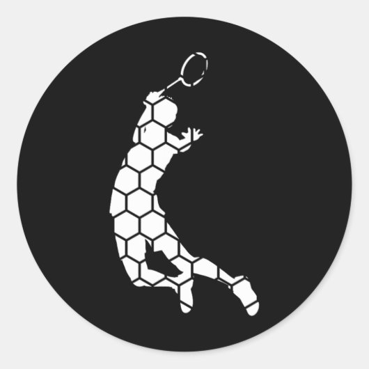 Shuttle Badminton Squash Badmintonspeler Ronde Sticker (Voorkant)