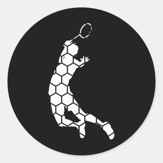 Shuttle Badminton Squash Badmintonspeler Ronde Sticker (Voorkant)