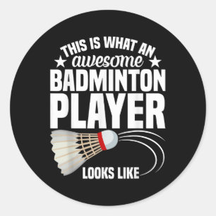 Shuttle Badminton Wedstrijd Geweldige Badminton Sp Ronde Sticker