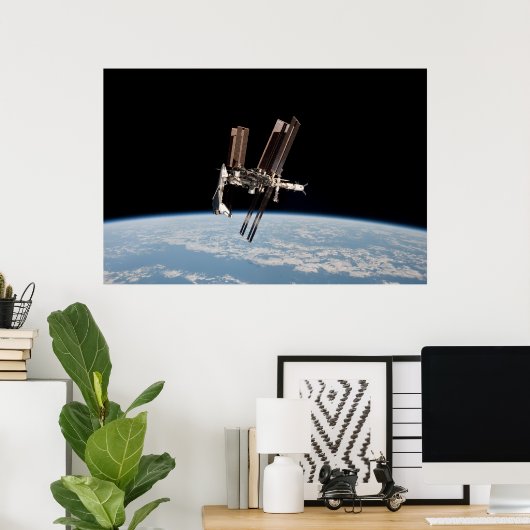 Shuttle Docks met het internationale ruimtestation Poster (Thuiskantoor)