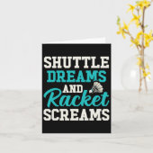 Shuttle Dreams En Racket Schreeuwt Grappig Badmint Kaart (Gele Bloem)