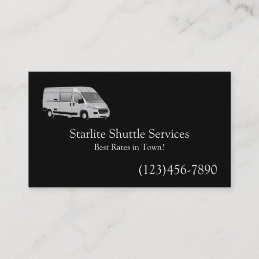 Shuttle Driver Ride Service Visitekaartje (Voorkant)