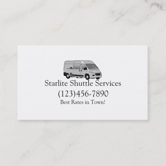 Shuttle Driver Ride Service Visitekaartje (Voorkant)