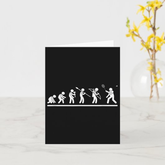 Shuttle Evolution Mannen Vrouwen Funny Badminton Kaart (Gele Bloem)