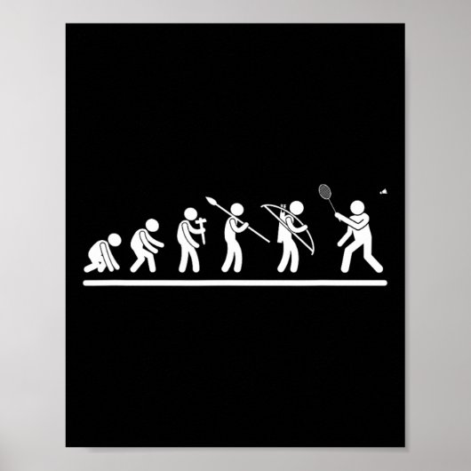 Shuttle Evolution Mannen Vrouwen Funny Badminton Poster (Voorkant)