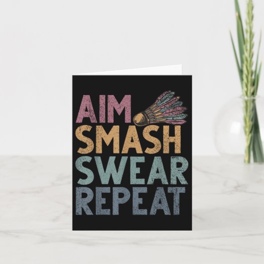 Shuttle Grappige Spreuk Smash Herhaal Mannen Badmi Kaart (Voorkant)