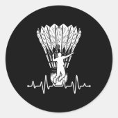 Shuttle Heartbeat Badminton Ronde Sticker (Voorkant)