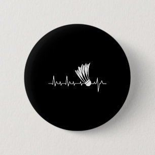 Shuttle Heartbeat - Badmintonspeler Sportliefhebbe Ronde Button 5,7 Cm