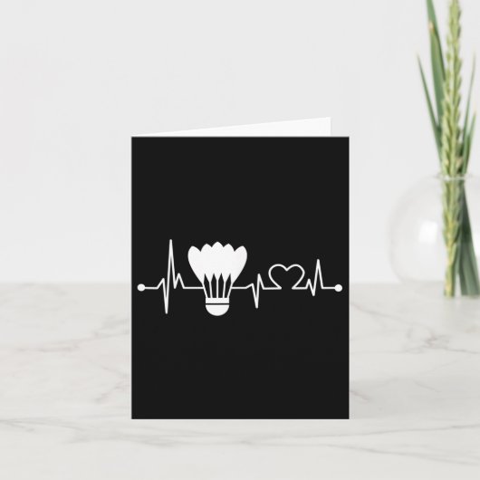 Shuttle Heartbeat Funny Badminton Player Gift Kaart (Voorkant)