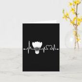 Shuttle Heartbeat Funny Badminton Player Gift Kaart (Gele Bloem)
