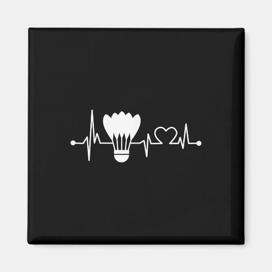 Shuttle Heartbeat Funny Badminton Player Gift Magneet (Voorkant)