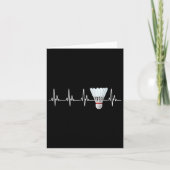 Shuttle Heartbeat Funny Badminton Speler Kaart (Voorkant)