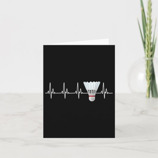 Shuttle Heartbeat Funny Badminton Speler Kaart (Voorkant)