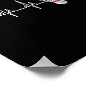 Shuttle Heartbeat Funny Badminton Speler Poster (Hoek)