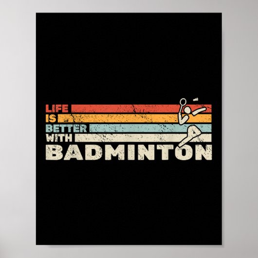 Shuttle leven is beter met badminton racket voor m poster (Voorkant)