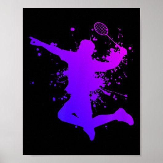 Shuttle Mannen squash badmintonspeler badminton Poster (Voorkant)