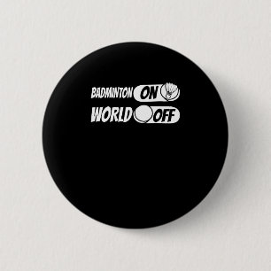 Shuttle Player Team - Racquet Badminton op World O Ronde Button 5,7 Cm