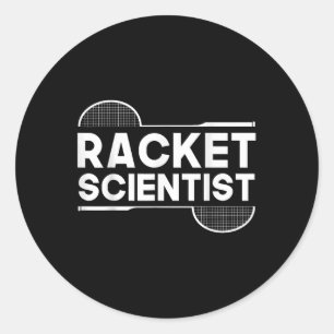 Shuttle Racket Wetenschapper Badminton Ronde Sticker