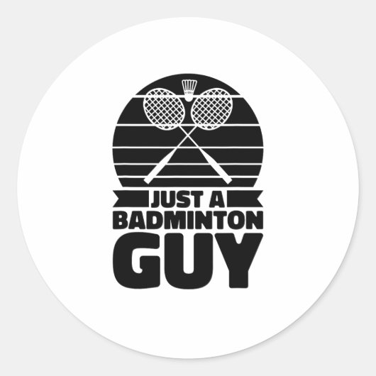 Shuttle Racquet Court Racket - Team Just A Badmint Ronde Sticker (Voorkant)