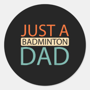 Shuttle Racquet Court - Speler Team Gewoon een Bad Ronde Sticker
