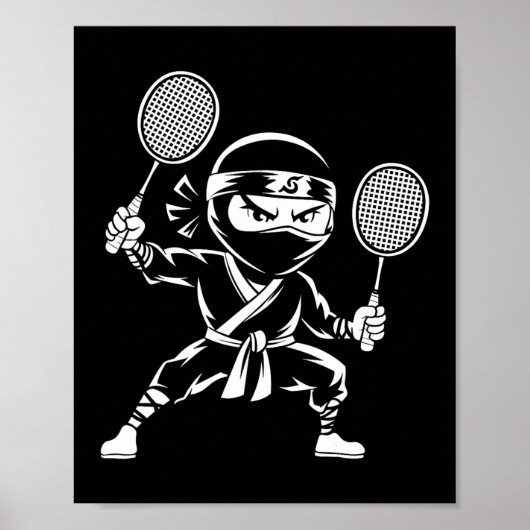Shuttle Racquet Racket - Team Player Dominton Ninj Poster (Voorkant)