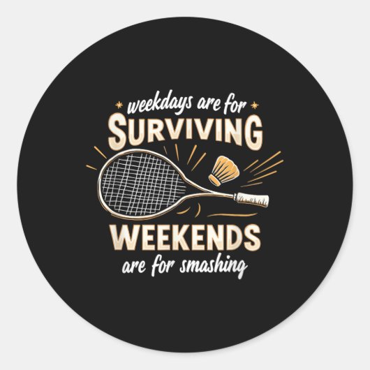 Shuttle Racquet - Team Player Court Racket Badmint Ronde Sticker (Voorkant)