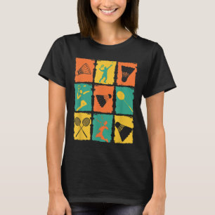 Shuttle Retro Badmintonspeler Badminton T-shirt