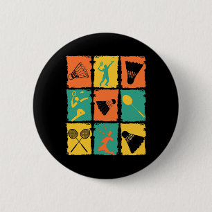Shuttle Retro Dminton Player Dminton Ronde Button 5,7 Cm