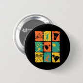 Shuttle Retro Dminton Player Dminton Ronde Button 5,7 Cm (Voorkant /achterkant)
