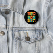 Shuttle Retro Dminton Player Dminton Ronde Button 5,7 Cm (In situ)