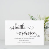 Shuttle Service Black White Wedding Sign (Staand voorkant)