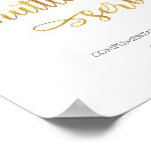 Shuttle Service Gold White Wedding Sign Poster (Hoek)