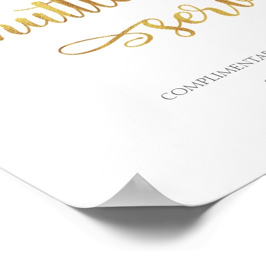 Shuttle Service Gold White Wedding Sign Poster (Hoek)