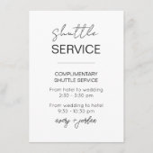 Shuttle Service Minimalistische moderne bruiloft Informatiekaartje (Voorkant)