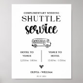 Shuttle Service Taxi Driver Wedding Transport Sign Poster (Voorkant)