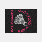 Shuttle Slayer - Badminton Boss - Funny Badminton Fleece Deken (Voorkant (Horizontaal))