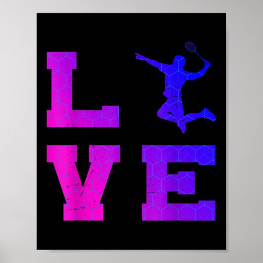 Shuttle Squash Vrouwen Badminton Mannen Poster (Voorkant)