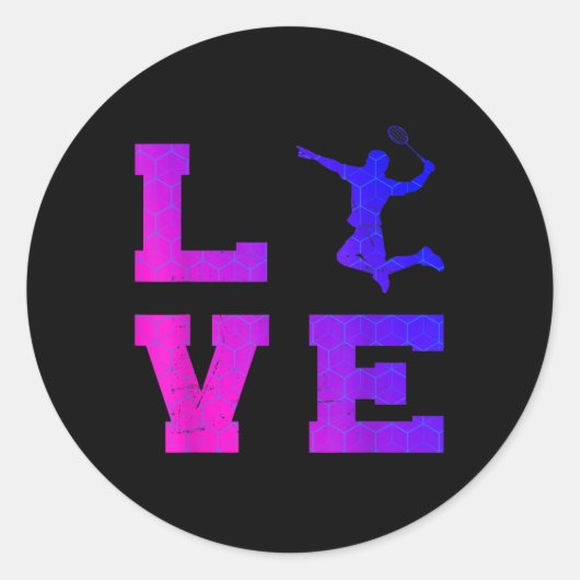 Shuttle Squash Vrouwen Badminton Mannen Ronde Sticker (Voorkant)