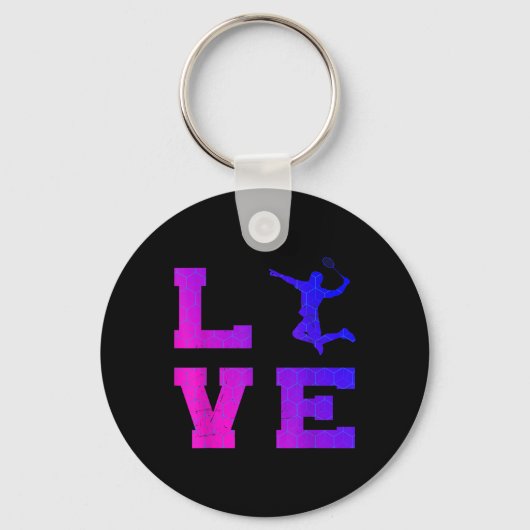 Shuttle Squash Vrouwen Badminton Mannen Sleutelhanger (Voorkant)